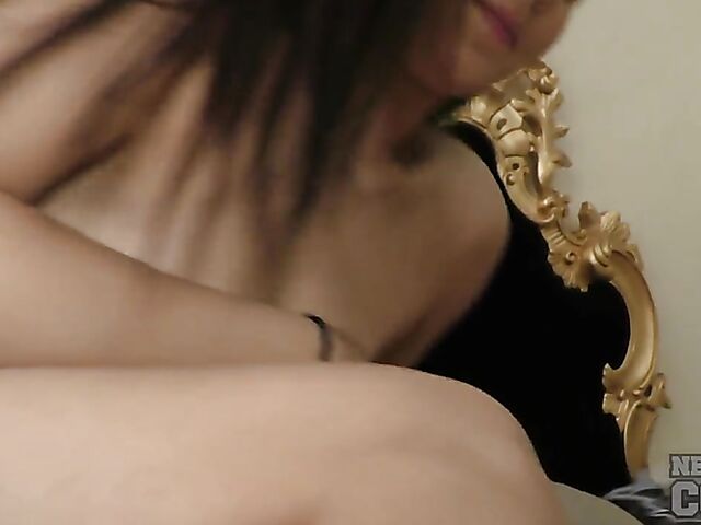 Inserting glow sticks in Irish Candy's shaved pussy from your point of view