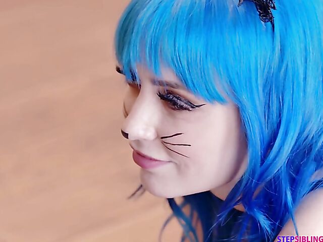 Lingerie fuck with blue-haired playful kitty Jewelz Blu