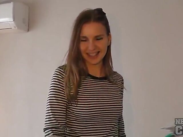 Sweet coed Ieva goes crazy about sex toys