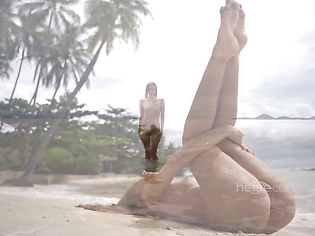 Beach nude photoshoot with beautiful Mira