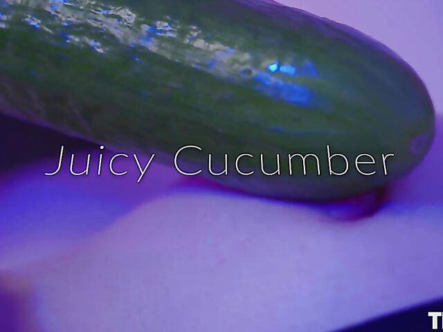 Cucumber blowjob and masturbation orgasm with Ginger Mary
