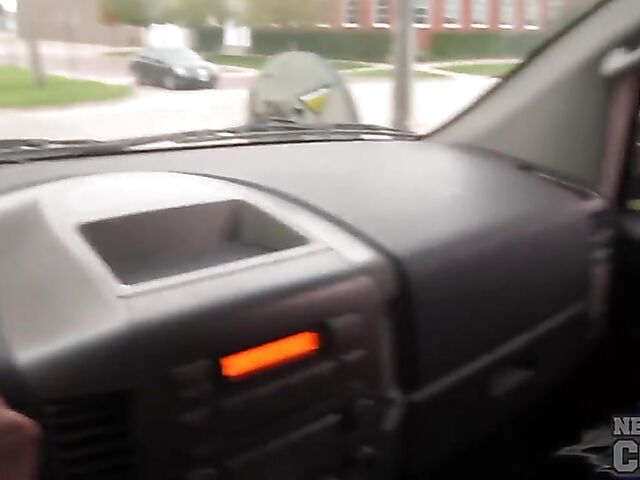 Naughty amateurs Charil and Trinity flashing tits in public