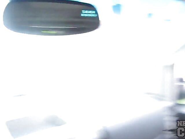 Naughty amateurs Charil and Trinity flashing tits in public