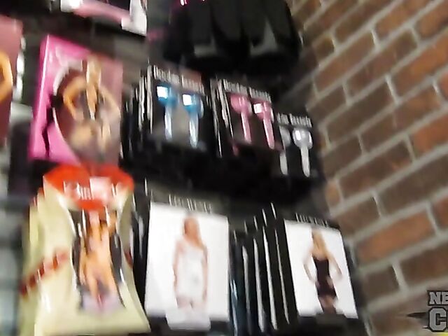 Naughty amateurs Charil and Trinity flashing tits in public