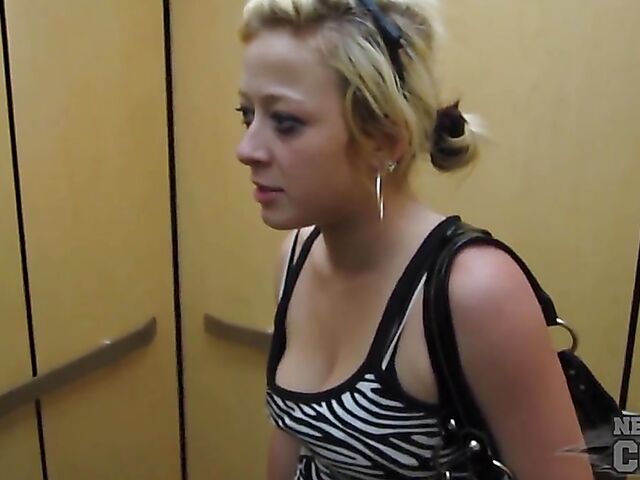 Naughty amateurs Charil and Trinity flashing tits in public