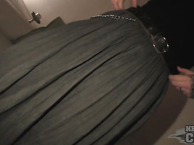 Gothic hairy amateur masturbating in the dark and her name is Brille