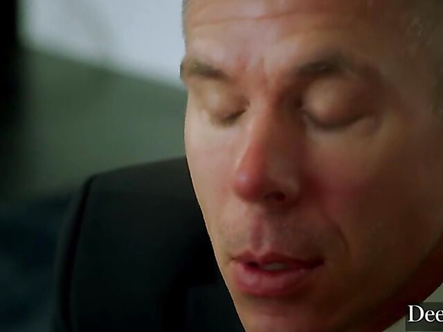 Blair Williams' lovely feet and trimmed pussy drive Mick Blue crazy