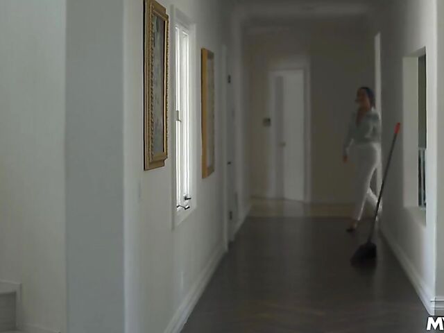 Blue-haired horny MILF Eve Marlowe wants him to cream her pussy