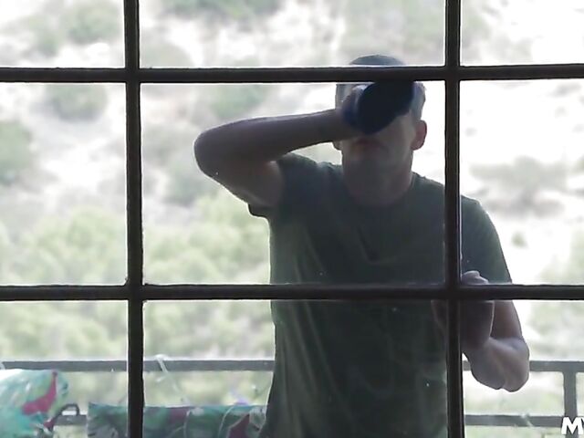 Blue-haired horny MILF Eve Marlowe wants him to cream her pussy