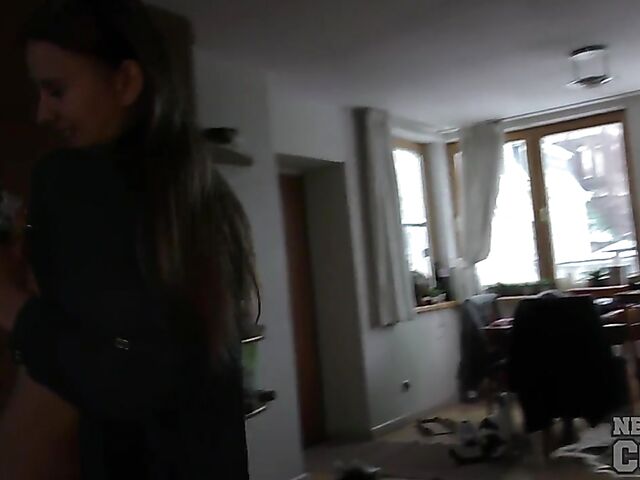 19yo girl Ieva with nipple pump and glass dildo