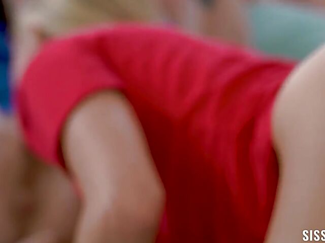 Teen foursome with bad step stepsisters Braylin Bailey and Aria Carson