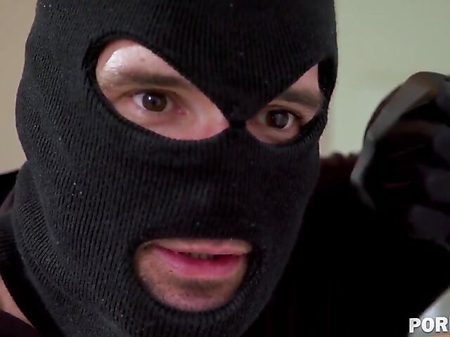 Horny April Olsen gets ass fucked by the robber