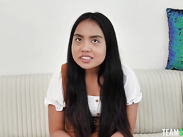 Luna Mills - Shaved young asian POV porn debut