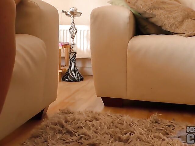 Busty Alina gets her shaved pussy fucked with a brand new vibrator