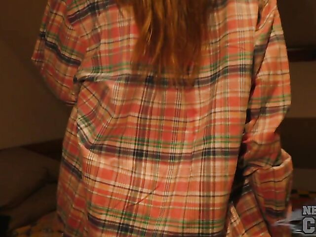 Cute amateur babe with glasses Ieva enjoys her vibrating dildo