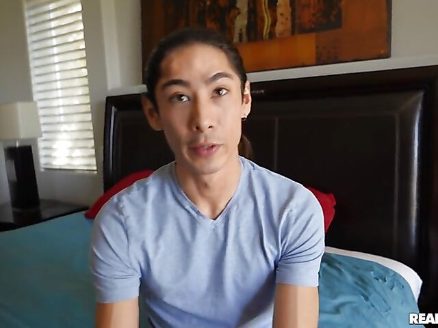 Asian guy white girl backseat BJ and sex in bed with Lily Lou