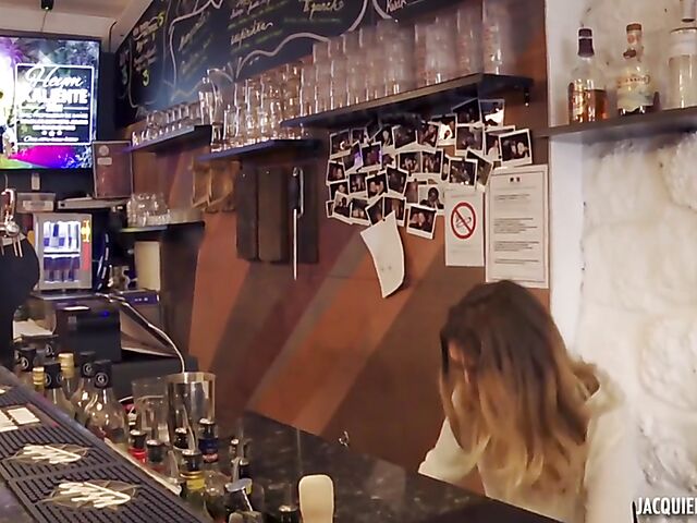 Hot bar sex with leggy french babe Candice