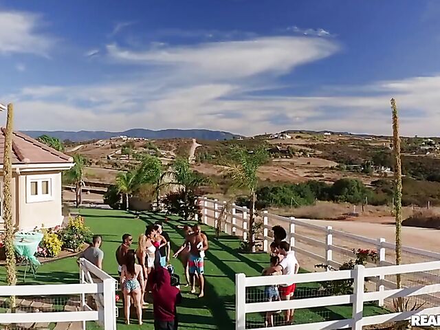 Outdoor group sex party with Alexis Tae, Alina Ali, Lulu Chu, Kylie Rocket, Mia Moore, Destiny Cruz & Angel Youngs