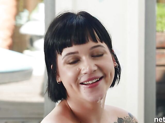 Audition anal POV with inked brunette Lucy