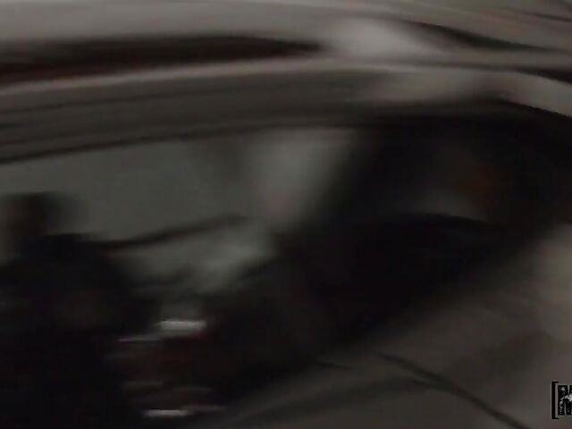 Public pick up and sex behind the car with hot Harley Haze