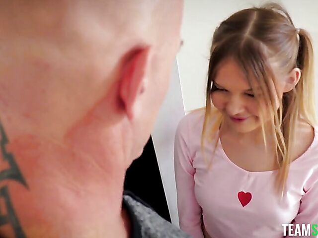 Derrick Pierce plays hide-and-seek with petite teen Coco Lovelock