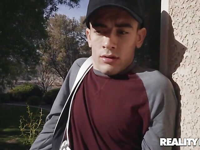 Busty blonde MILF Nicolette Shea cheating with a peeping boy