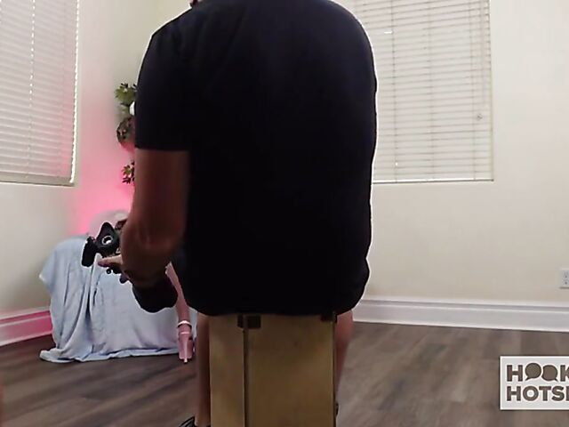 Pre-shoot with slim teen blonde Madison Summers BTS