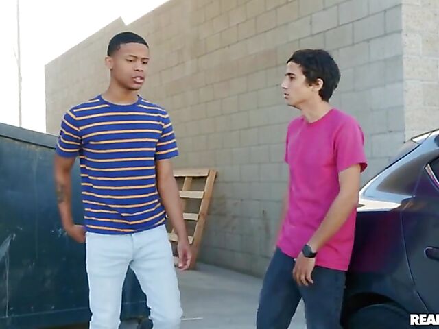 Interracial MMF strip club sex with big tits latina stripper Luna Star and two little humpers