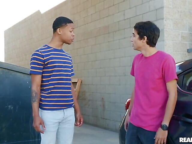 Interracial MMF strip club sex with big tits latina stripper Luna Star and two little humpers