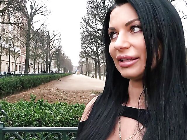 Ania Kinski - Ice cream loving French MILF stockings anal with a fat guy