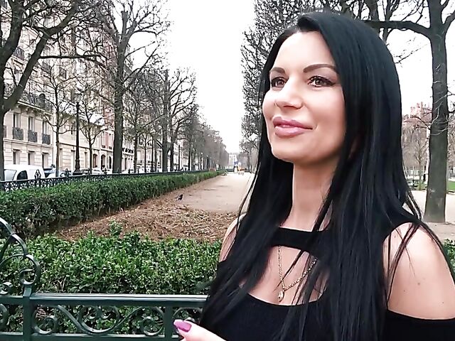 Ania Kinski - Ice cream loving French MILF stockings anal with a fat guy