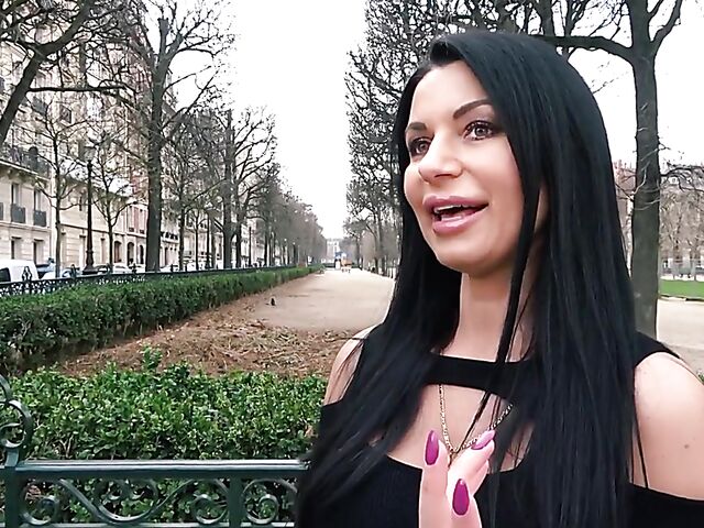 Ania Kinski - Ice cream loving French MILF stockings anal with a fat guy