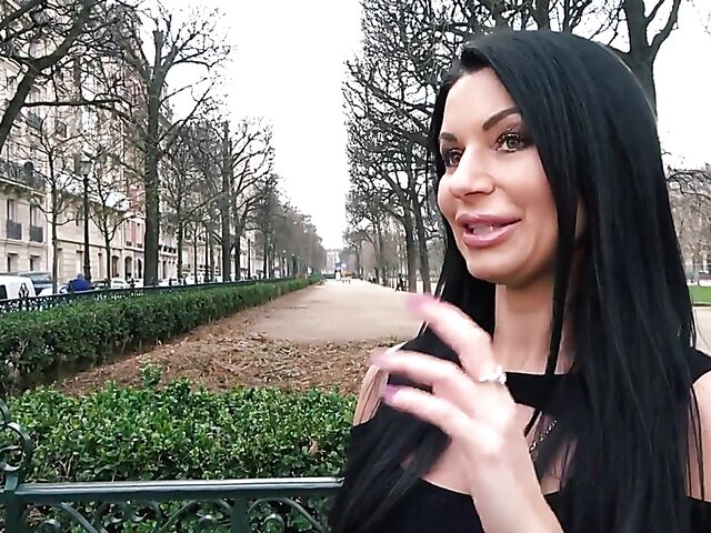 Ania Kinski - Ice cream loving French MILF stockings anal with a fat guy