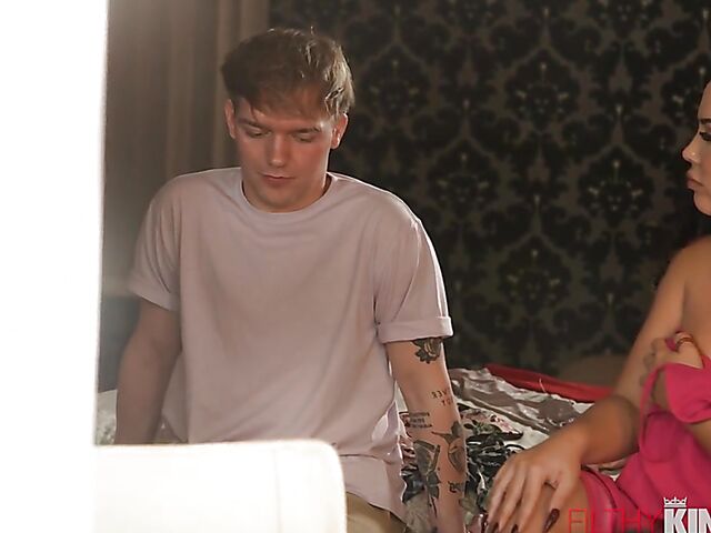 Spying on small tits MILF brunette Kristina Rose and fucking her snatch