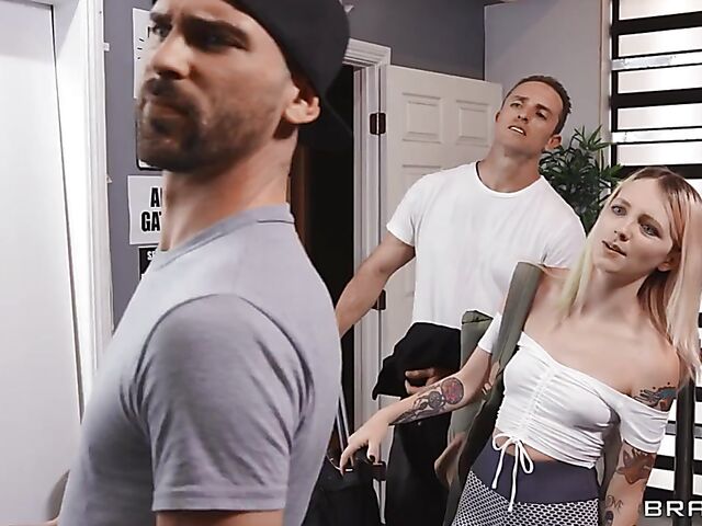 Ebony big booty interracial threesome at the customs with Jayla Page