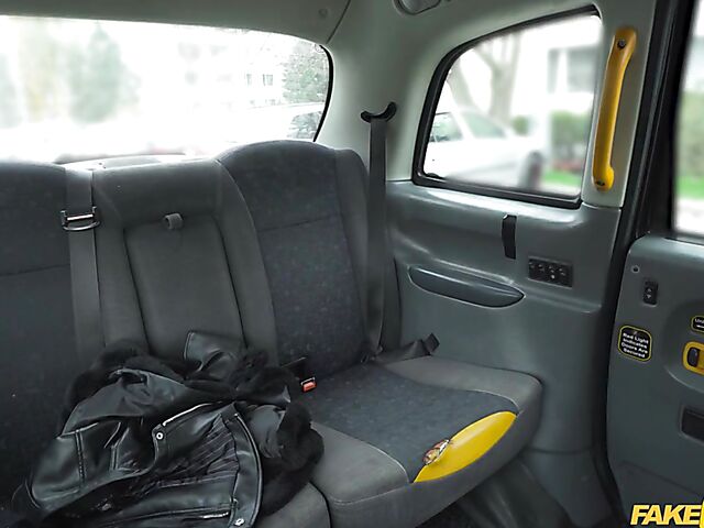 Chanel Kiss - Slut in a mini skirt fuck in a fake taxi