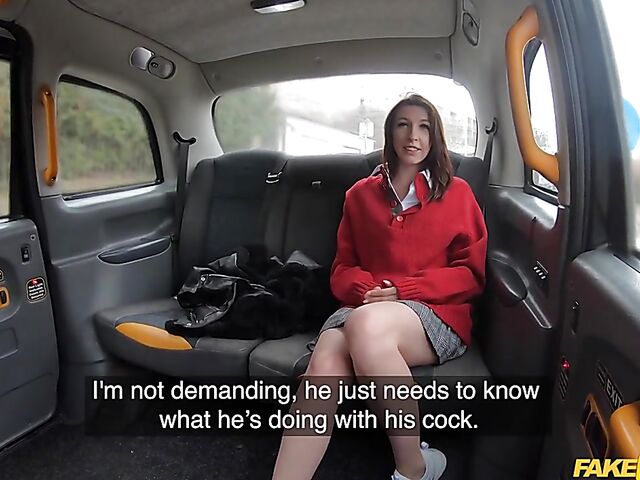 Chanel Kiss - Slut in a mini skirt fuck in a fake taxi