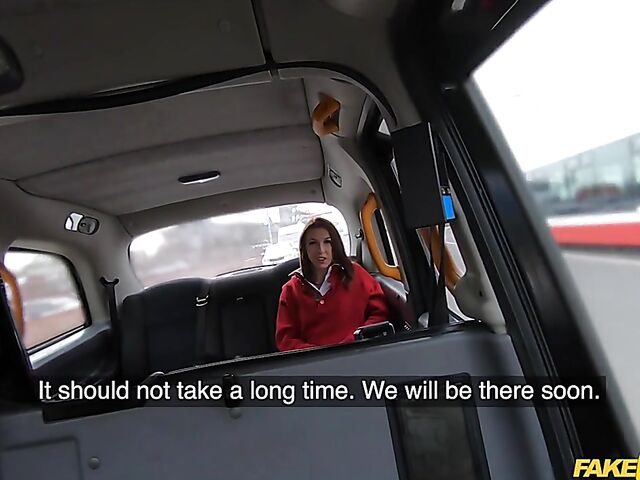 Chanel Kiss - Slut in a mini skirt fuck in a fake taxi