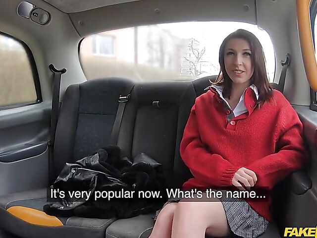 Chanel Kiss - Slut in a mini skirt fuck in a fake taxi