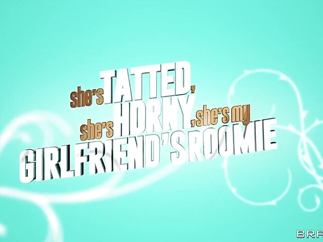 Tattoo covered Beth Adams has fun with her roommate's big cock boyfriend Danny D