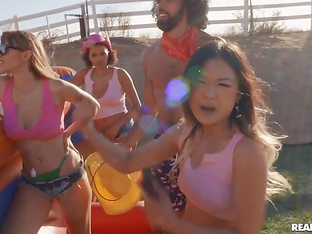 Summer sex party in the DTF House with Angel Youngs, Kylie Rocket, Lulu Chu, etc