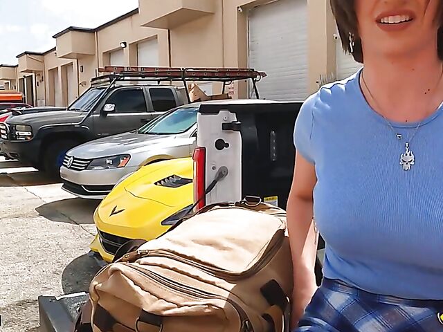 Stranded Gracie Gates with big natural tits POV