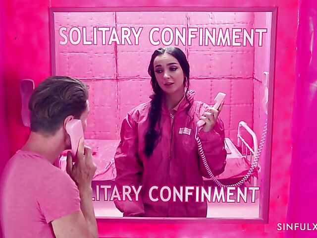 All pink clothed sex in solitary confinement with Lady Gang