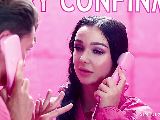 All pink clothed sex in solitary confinement with Lady Gang