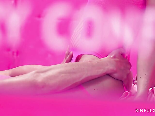 All pink clothed sex in solitary confinement with Lady Gang