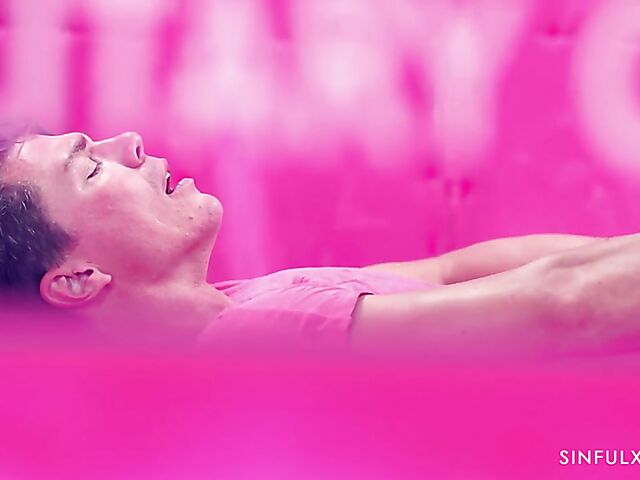 All pink clothed sex in solitary confinement with Lady Gang