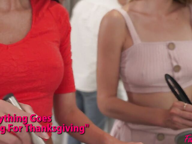Foursome family sex on Thanksgiving with Jamie Michelle and Kyler Quinn