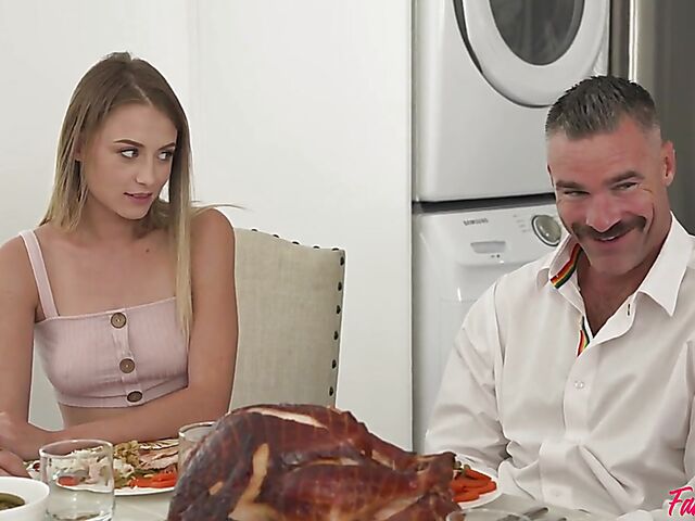 Foursome family sex on Thanksgiving with Jamie Michelle and Kyler Quinn
