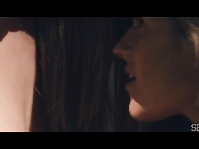 Romantic lesbian babes Serina Gomez and Alexis Crystal