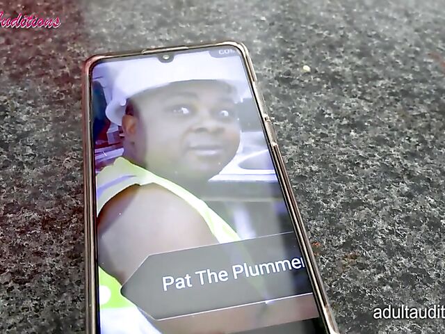 Pale alt girl Red Rose's interracial audition with a black plumber